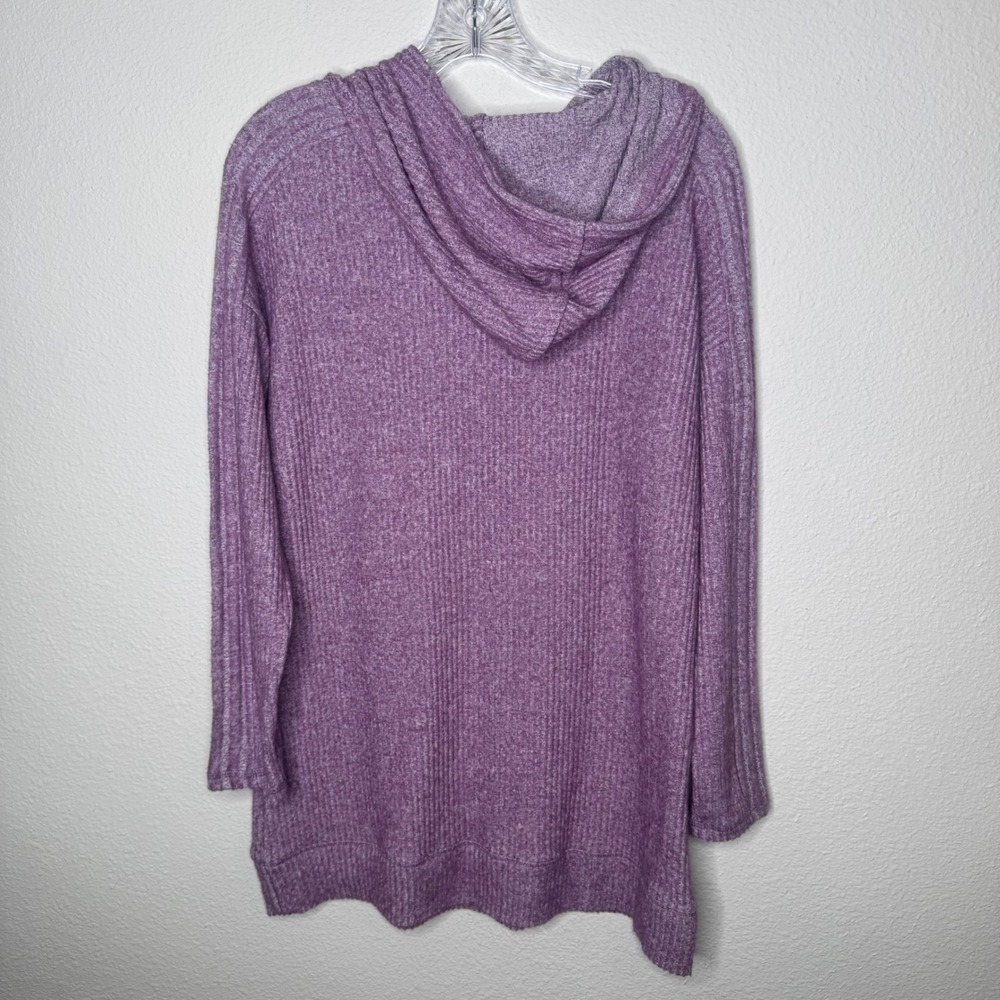 Soft Surroundings Purple‎ Ribbed Cowl Neck Tunic Sweater Hooded XS - Picture 2 of 8